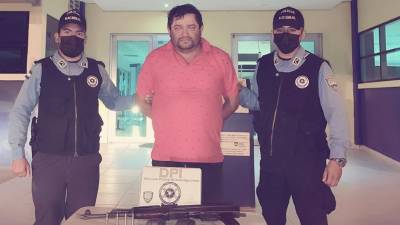 Holvin Almendárez León en las instalaciones policiales de Comayagua.