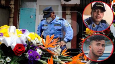 Ayer domingo retiraron de la morgue los restos de los agentes Kenneth Ricardo Flores y Carlos Alberto López.