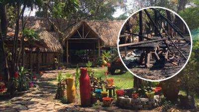 El restaurante tenía una temática ecológica y verde. En la foto añadida se muestra en cenizas.