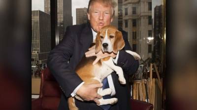Donald Trump junto a su mascota.