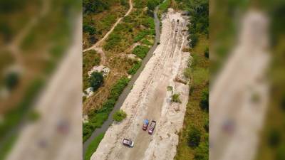 La extracción de material se observa en el río Blanco. Ya se han hecho inspecciones, pero no se ha realizado ninguna acción. Fotos/drone: Yoseph Amaya