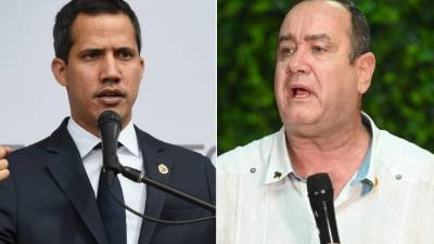 Juan Guaidó, líder de la Asamblea Nacional de Guatemala, y Alejandro Giammattei, presidente de Guatemala.