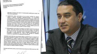 Marco Bográn presentó su renuncia al presidente Juan Orlando Hernández el sábado anterior y pidió que se le respete su presunción de inocencia.