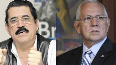 Los expresidentes Mel Zelaya y Roberto Michelleti.