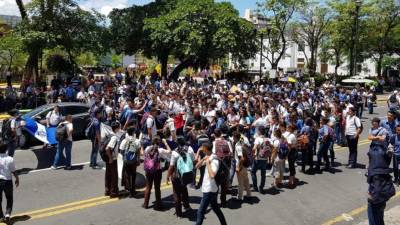 Los jóvenes llegaron al parque central.