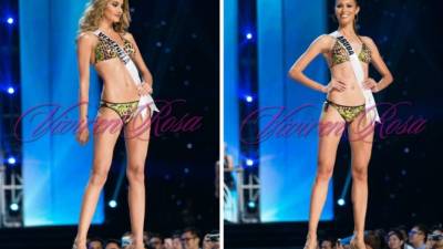 Las beldades modelaron los bañadores que lucirán el día del certamen.