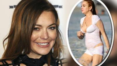Lindsay Lohan con su nuevo traje de baño.