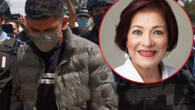 Michael André Mejía Carranza siendo custodiado por agentes de la DPI en Tegucigalpa.