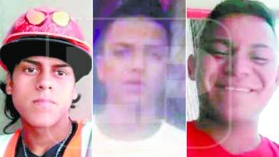 En la imagen tres de los jóvenes asesinados.