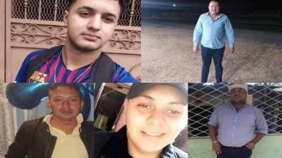 Fotografías en vida de los cinco hombres ultimados a balazos en la capital.