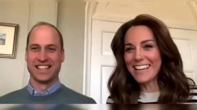 El príncipe William y Kate Middleton durante una entrevista virtual con la BBC.