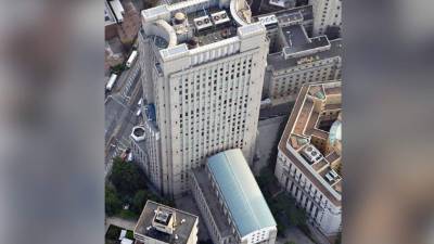 Vista aérea del palacio de justicia.