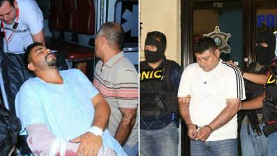 Gabriel Enrique Ponce se recupera de una herida en su brazo, al lado Fredy Castellanos, alias el 'Chiki'.