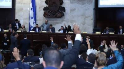 Los diputados hoy durante la sesión en el Congreso Nacional.