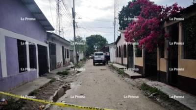 Pasaje de la colonia Reparto Lempira donde ultimaron a un hombre a tempranas horas de este Sábado Santo.