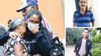 Los familiares ayer en la morgue capitalina al llevarse los cuerpos de Santos Segundo Motiño Galo y su hijo Orlin Ovidio Motiño Laitano.