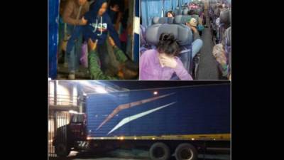 En un camión de mudanzas iban 76 ilegales y en tres autobuses detuvieron otros 50; 15 son de origen hondureño.