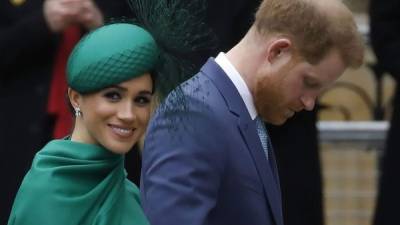 Meghan Markle y el príncipe Harry llegan a la abadía de Westminster el 09 de marzo de 2020.