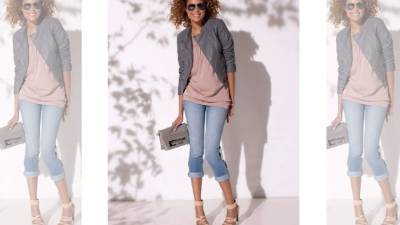 Los pantalones pesqueros se usan no solo en tela, también en denim.