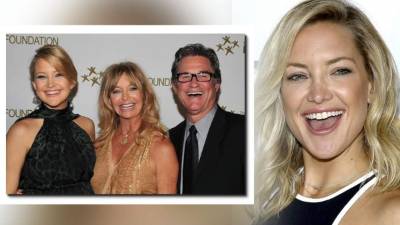 Kate Hudson junto a su madre Goldie Hawn y su padrastro Kurt Russell.