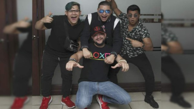 Luis Escalón, Carlos y Julio Rodríguez con Ricardo Murray.