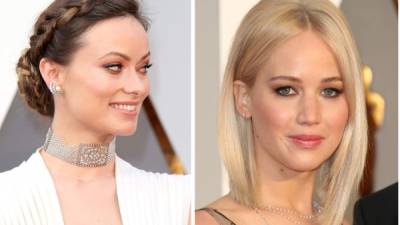 Olivia Wilde con trenza diadema y Jennifer Lawrence con su Bob lacio, ambas siguieron las tendencias.