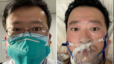 Esta combinación de imágenes de archivo muestra fotos del médico chino Li Wenliang, quien denunció el coronavirus, pero que terminó muriendo. Foto AFP