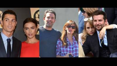 Cristiano Ronaldo e Irina Shayk. Ben Affleck y Jennifer Garner. Bradley Cooper y Suki Waterhouse.