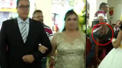 El hombre dejó heridos a dos testigos de la boda.