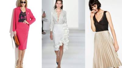 Si tu silueta es de triángulo invertido usa faldas con vuelos o pliegues.