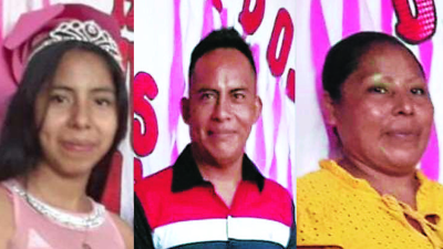 El hecho fue en el municipio de Opatoro en el departamento de la Paz. Evelyn Vanessa López (16 años), Juan Ángel lópez (46 años) y Martha Suyapa López (42 años).