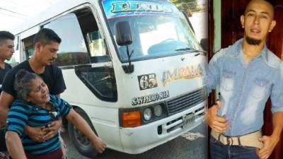 Feliciana Chávez, madre del motorista Juan Chávez, llora desconsoladamente al ver a su hijo sin vida en el pavimento.