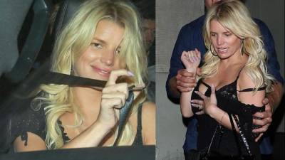 Jessica Simpson tuvo que recibir ayuda de su esposo para poder caminar después de una noche de juerga y donde claramente, se pasó de copas.