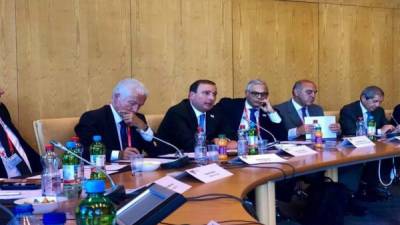 Juan Carlos Sikaffy, presidente del Cohep, en su participación en la reunión de la OIE.