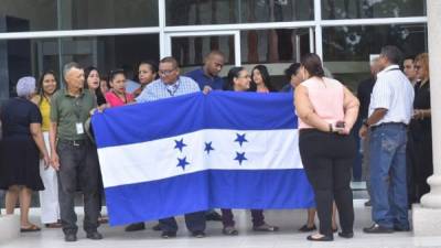 Momento en el que se realizaba la protesta en la ciudad de La Ceiba, Atlántida, Caribe de Honduras.