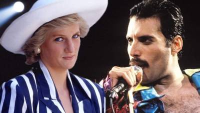 Collage de fotos de la princesa Diana (1961-1997) y Freddie Mercury (1946-1991).