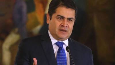 El presidente Juan Orlando Hernández ayer en Casa Presidencial.