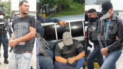 Los tres sospechosos trasladados a las instalaciones de la DPI en San Pedro Sula.