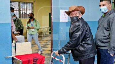Vicente Zaldívar (de 89 años) fue el primer copaneco en votar en Santa Rosa.