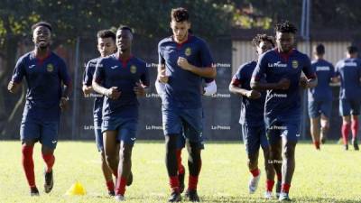 Los jugadores del Real España en el entrenamiento de este jueves. Foto Neptalí Romero