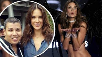 El periodista de Diario LA PRENSA, Sabino Gámez, enviado especial en el ColombiaModa 2015 junto a la supermodelo Alessandra Ambrosio.