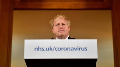 En esta foto de archivo tomada el 19 de marzo de 2020, el primer ministro británico, Boris Johnson, se dirige a una conferencia de prensa para dar una actualización diaria sobre la respuesta del gobierno al nuevo brote de COVID-19. Foto AFP