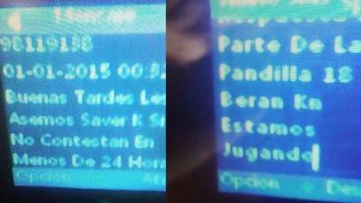 Los mensajes de texto hallados, según la policía, en uno de los celulares a Brayan José Hernández conocido como 'La muerte'.
