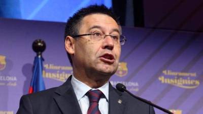 Josep Maria Bartomeu, presidente del FC Barcelona en conferencia de prensa.