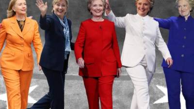 La candidata demócrata Hillary Clinton ha sido criticada por sus look de pantalones.