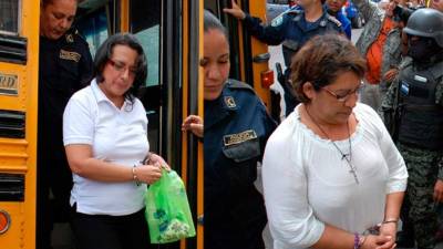 Reyna Elizabeth Ayala Reyes y Edith Xiomara Roca Pérez, esposa y cuñada del subcomisionado depurado Jorge Alberto Barralaga Hernández.