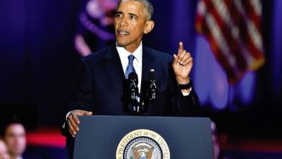 El presidente de EE.UU., Barack Obama, durante su último discurso pronunciado en Chicago.