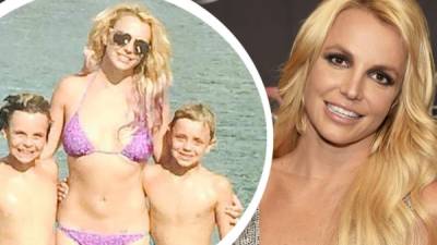 Britney Spears con sus dos hijos Sean Preston y Jayden James.
