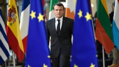 El presidente de Francia, Emmanuel Macron, llegará hoy a Bruselas, el primer día de una cumbre de la UE centrada en Brexit. Foto AFP.