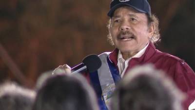 Daniel Ortega durante la toma de posesión en Nicaragua.